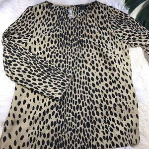 J.Crew Scoop-neck Wildcat Cheetah Blouse - Small